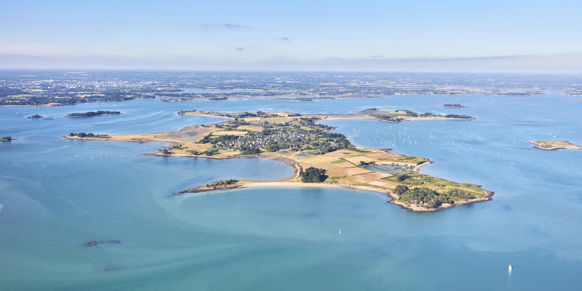 vue aérienne Golfe du Morbihan - Presqu'île de Rhuys