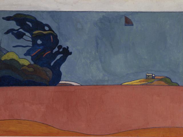 Charles Filiger (1863-1928) - Paysage du Pouldu, vers 1892 - Gouache sur papier