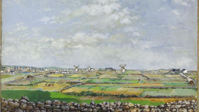 de Batz, 1902 - Aquarelle et gouache sur papier vergé bleu