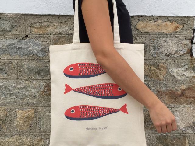 Totebag sardines - Monsieur Papier