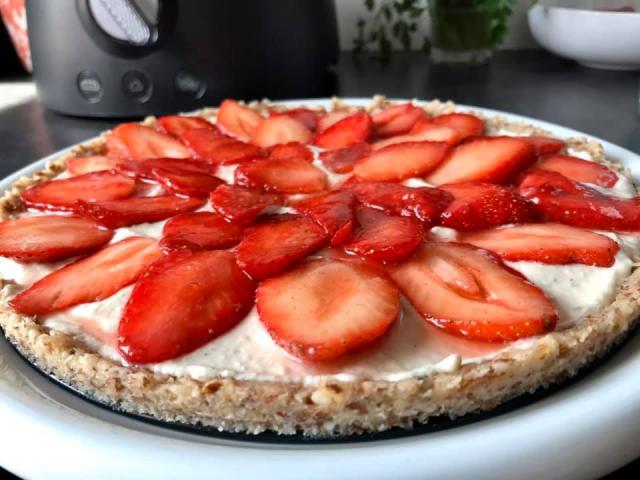 Tarte aux fraises crue et vegan