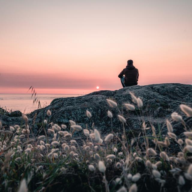 Moment de détente sur les rochers