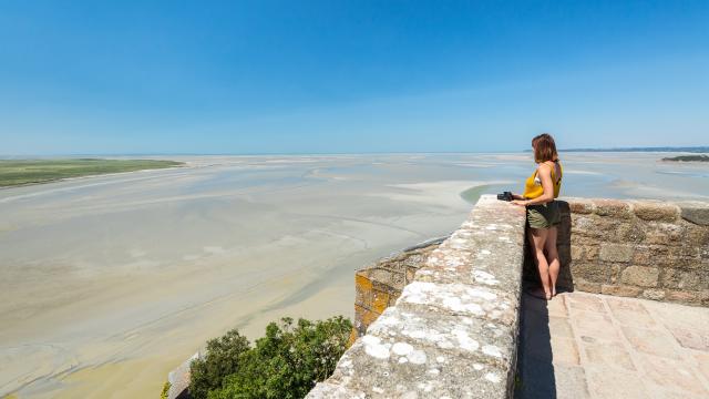 Vue depuis le Mont-Saint-Michel sur sa baie