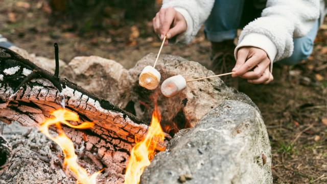 Chamallows grillés au coin du feu