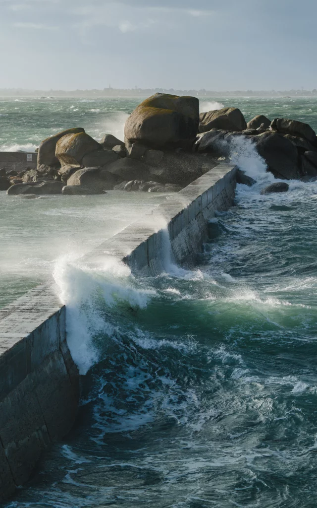 Plouescat - Tempête - Digue - Grande marée